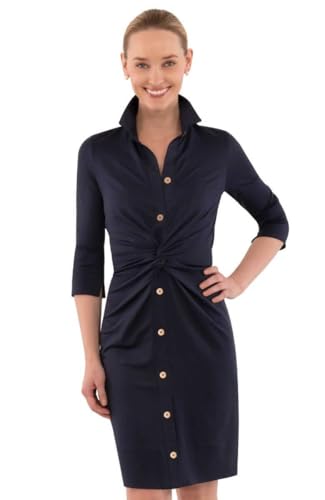 Gretchen Scott Designer Feminino – Vestido Twist & Shout – Simples, Preto, Azul Marinho, Grande: Compre Online na Be