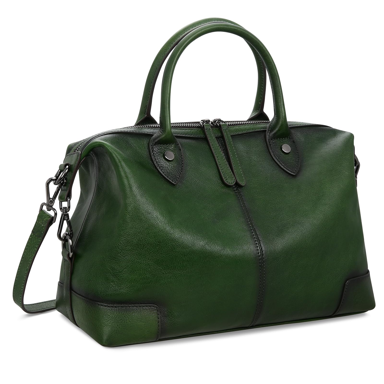 Amazon.com: HESHE Bolsa feminina de couro genuíno de grande capacidade com alça superior (Desi)