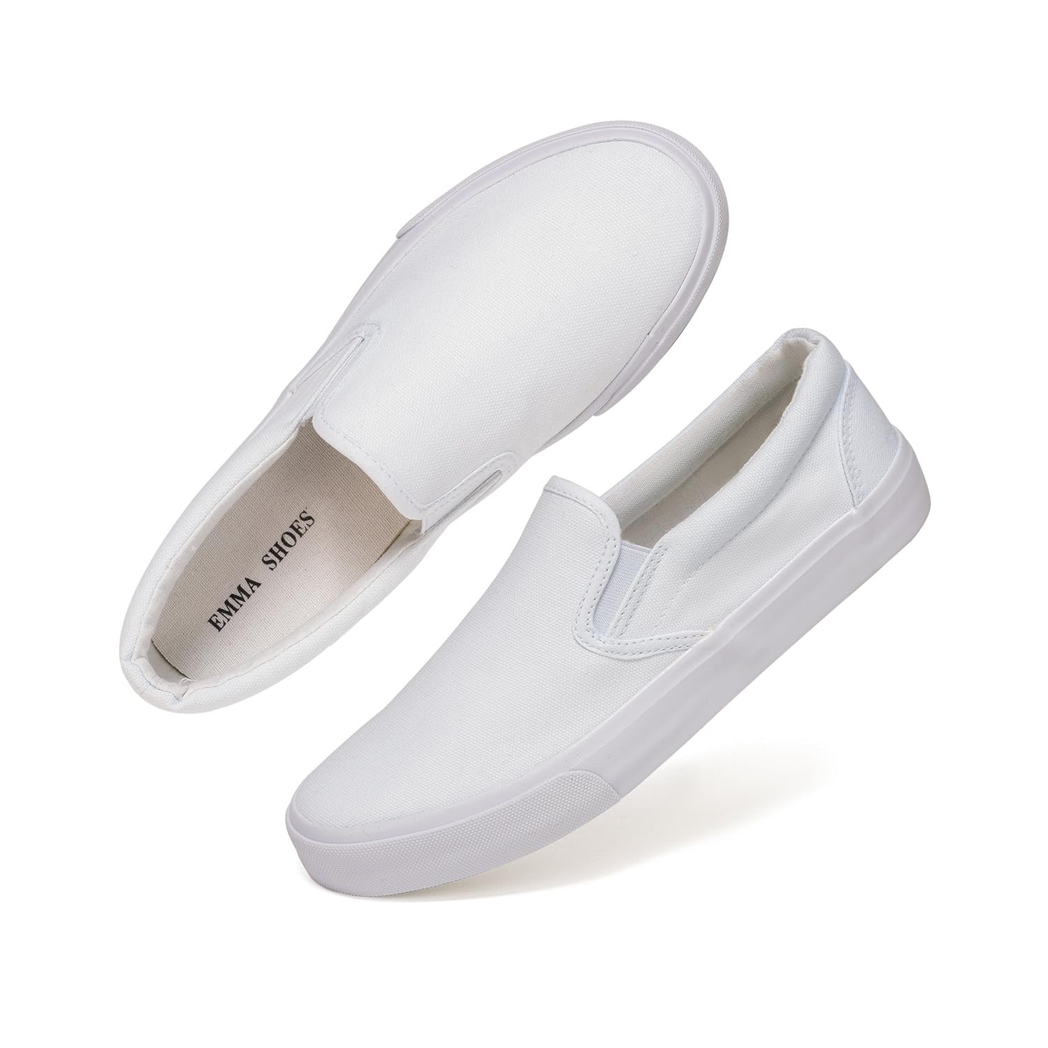 Amazon.com | Emma Shoes tênis slip-ons de cano baixo femininos, moda casual, sapatos de lona C