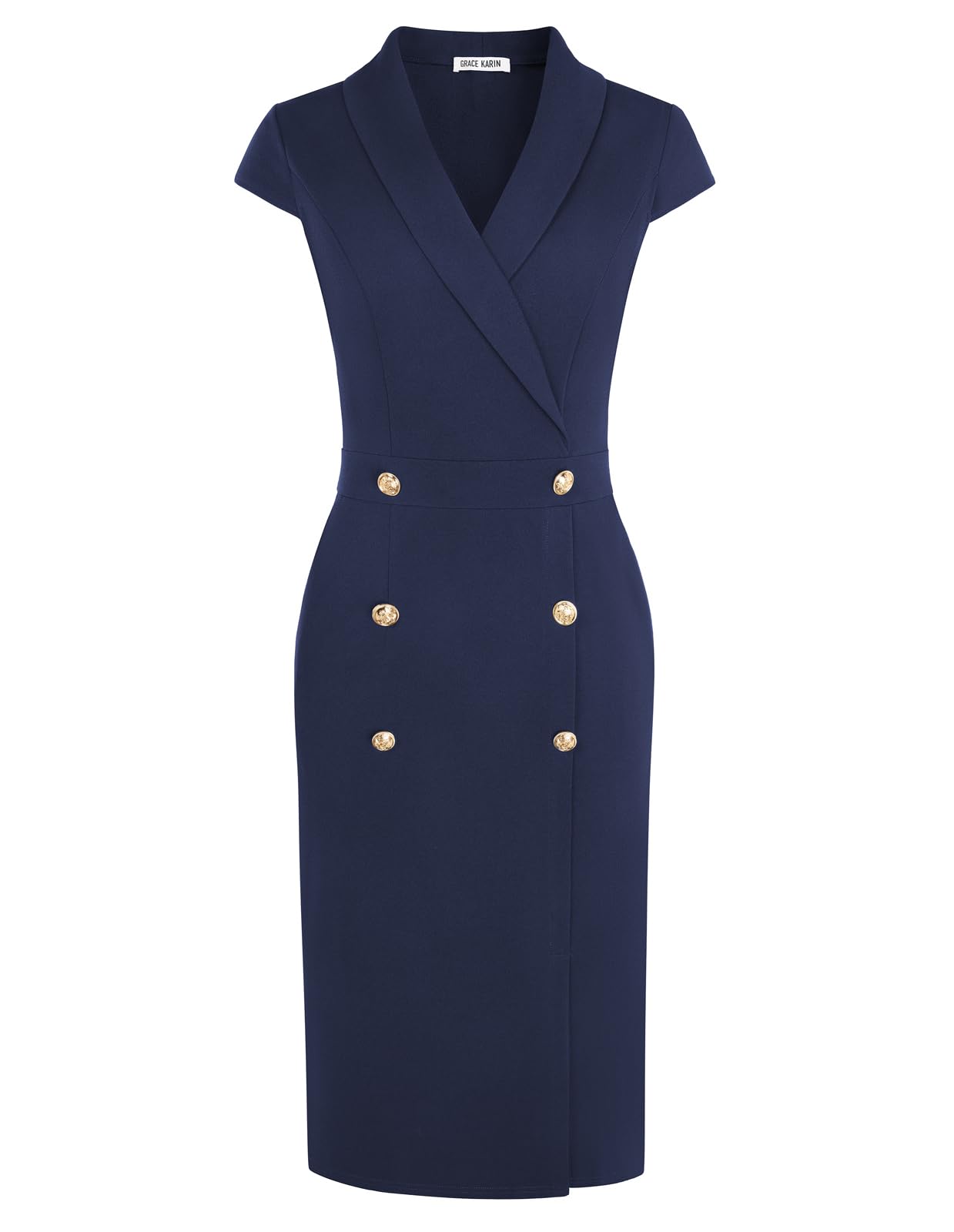 Grace karin vestidos de trabalho femininos 2025 manga boné negócios formal midi bodycon escritório profissional
