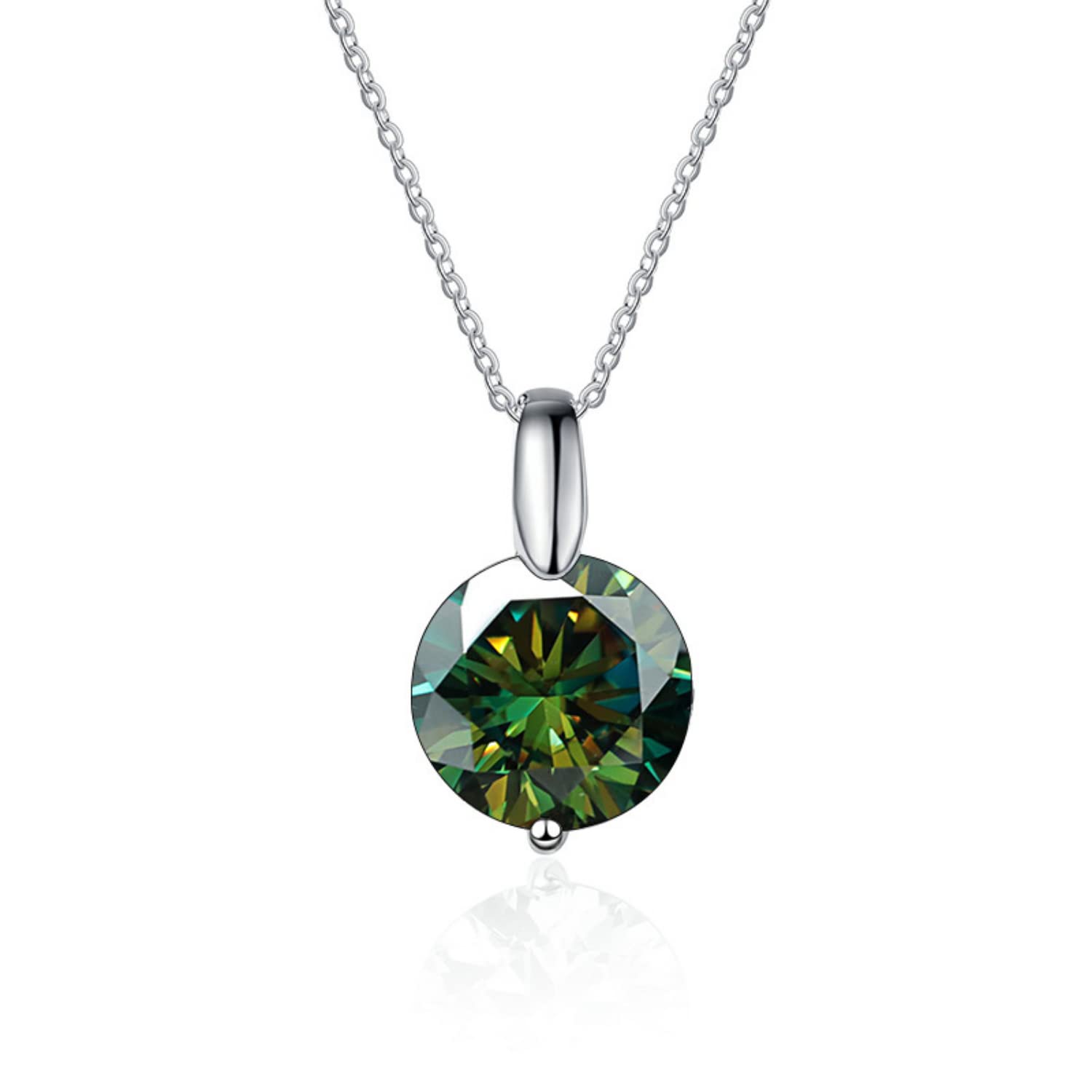 Colar com pingente de moissanite WAHZAUS 1-3 quilates D Color VVS1 para mulheres colar de diamante amarelo/azul/rosa