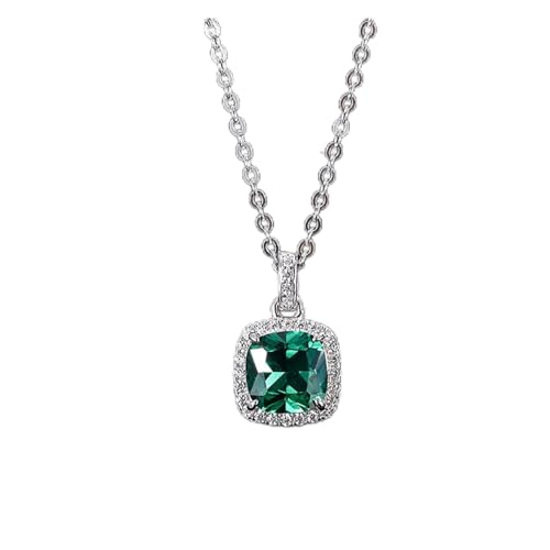 RUAJOGYNVM vintage 925 prata esterlina 8 x 8 mm esmeralda pedra preciosa pingente colar brincos casamento A