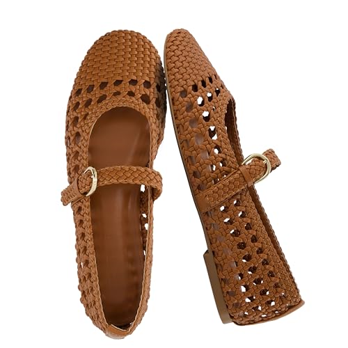 Amazon.com | CUSHIONAIRE Weston Sapatilhas femininas Mary Jane tecidas à mão, sapatilhas elegantes e confortáveis