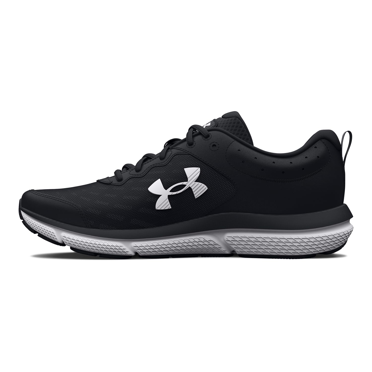 Amazon.com | Under Armour Feminino Charged Assert 10 D, (001) Preto/Preto/Branco, 8, EUA | Correndo na estrada