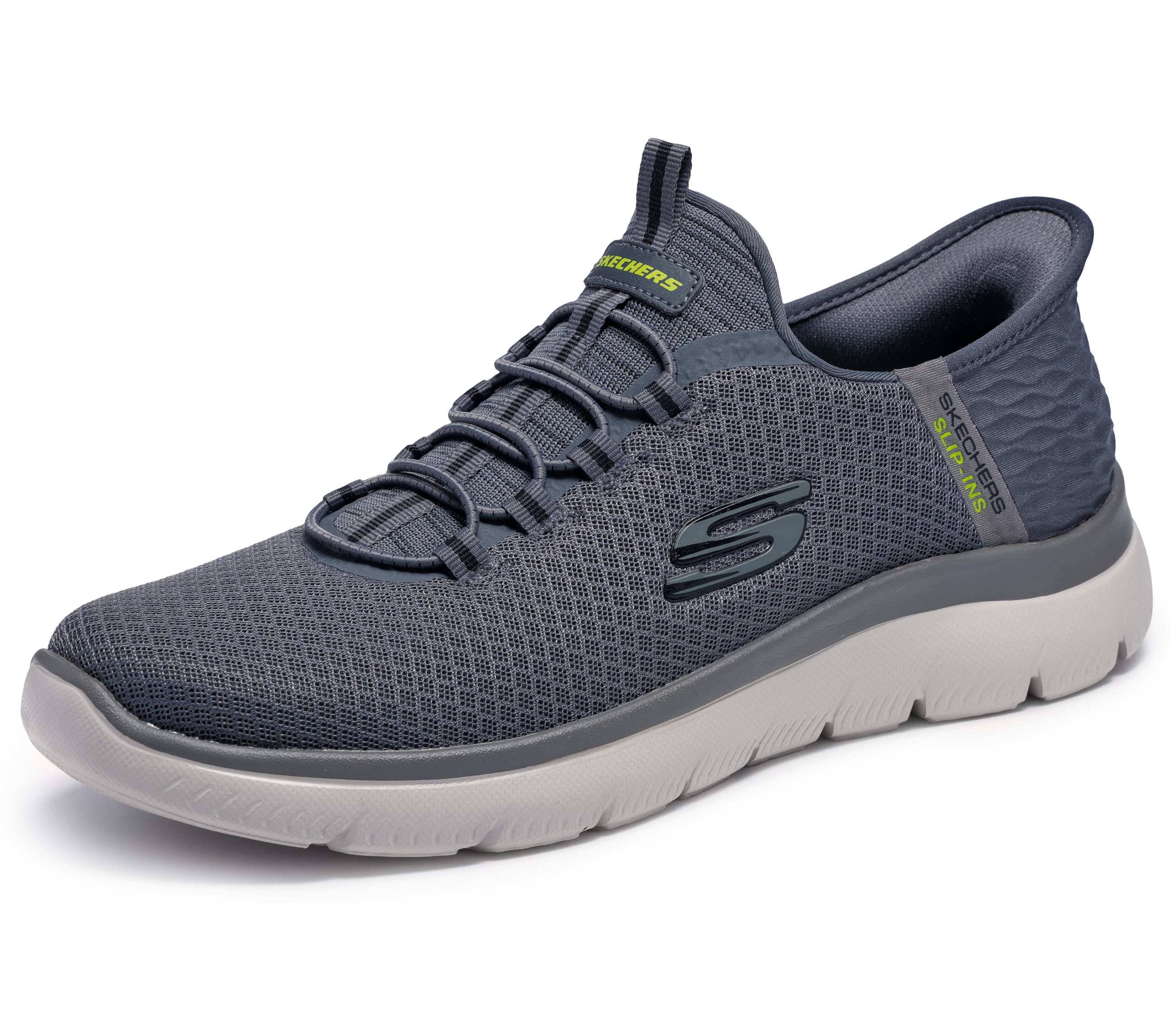 Amazon.com | Tênis Skechers Masculino Summits High Range Slip-on, Carvão, 10,5 Largura | rápido