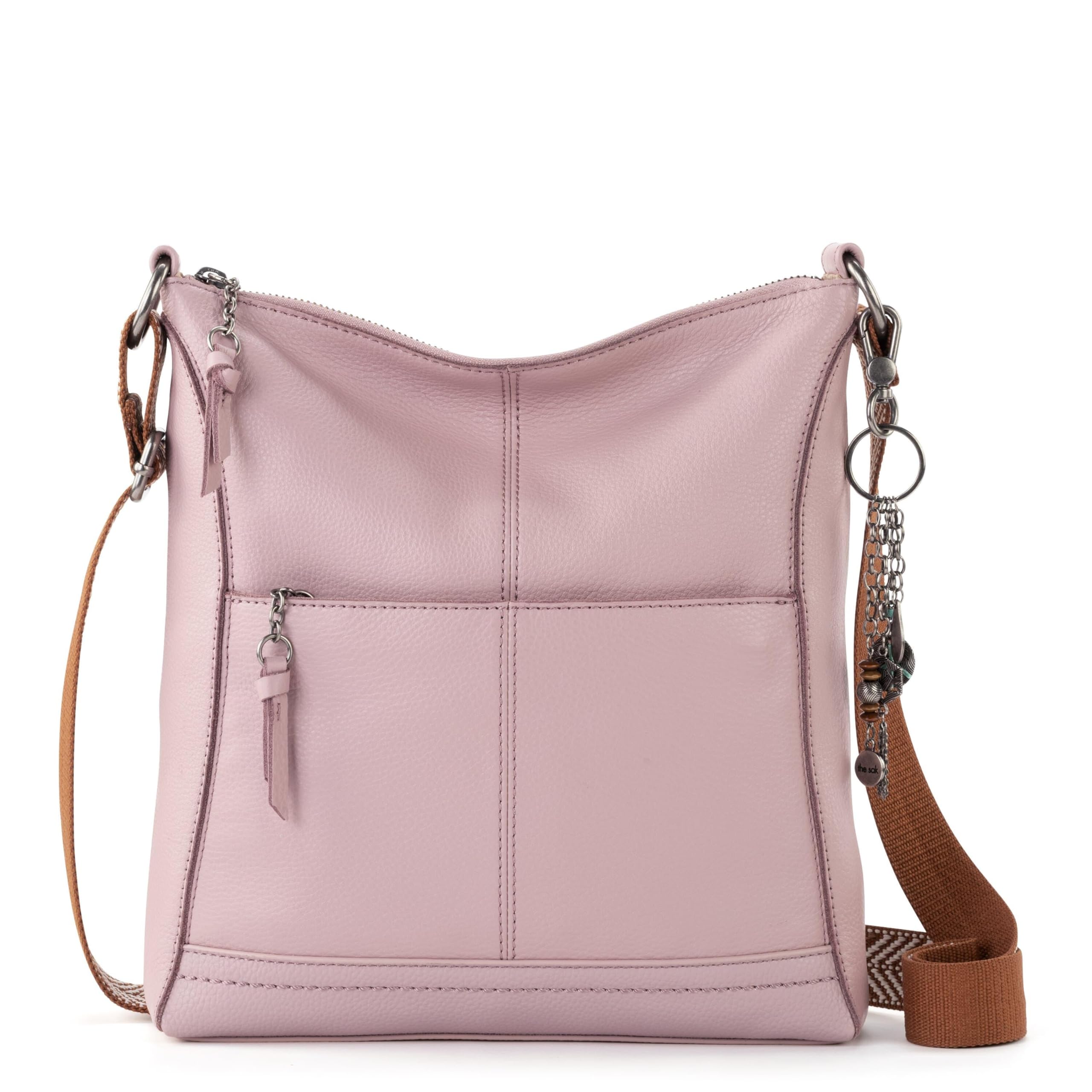 Bolsa crossbody Sak Lucia em couro, bolsa conversível com alça ajustável, jacarandá: Bolsas