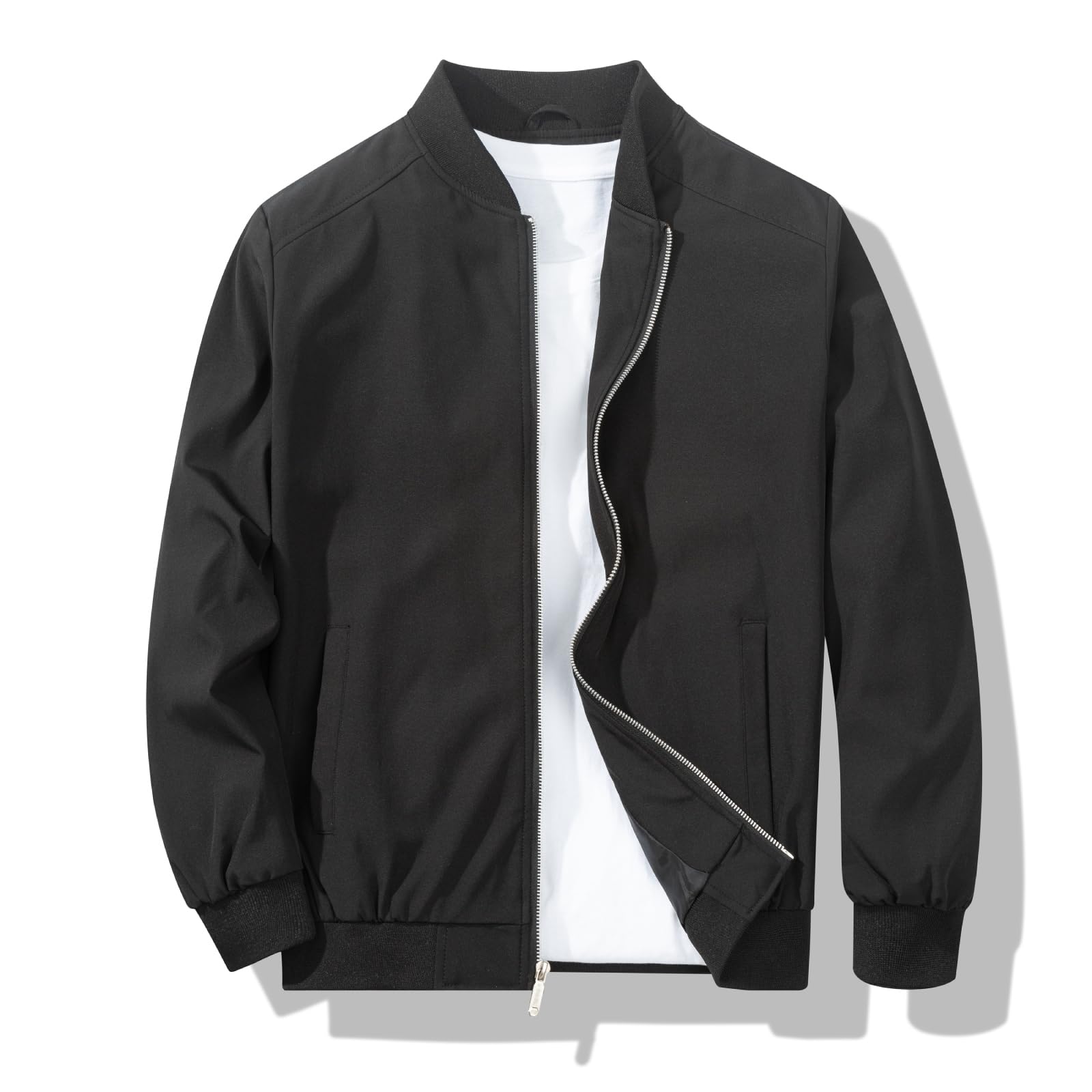Jaqueta bomber masculina, corta-vento elegante, casual e leve para primavera e outono