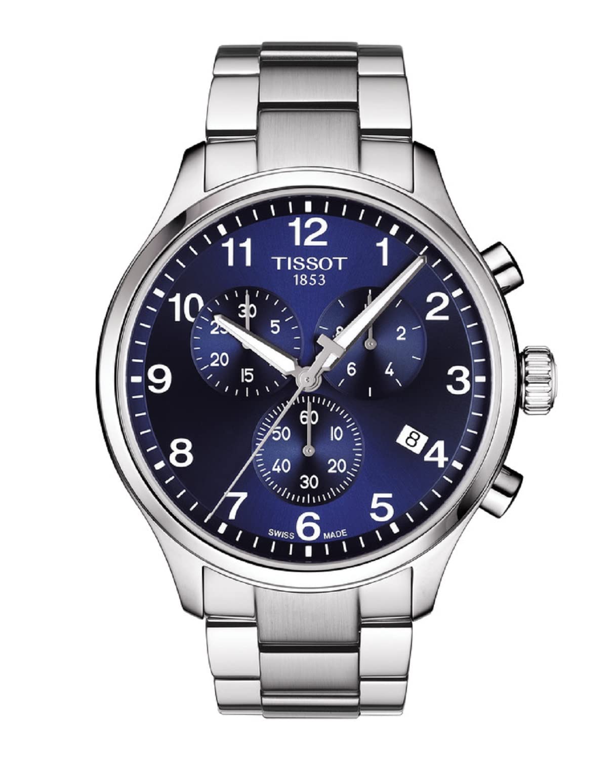 Relógios de pulso masculino Tissot com cronógrafo e pulseira prateada - T116.617.11.047.01, CHRONO XL CLASSIC, 45 mm: